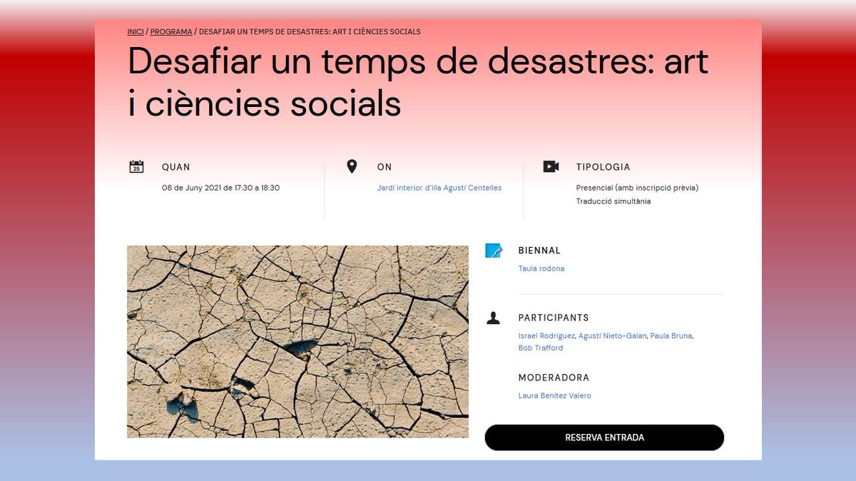 Bctuab's tweet photo. Quin paper juguen les arts i les ciències socials en temps de desastres, com les pandèmies?
🗣Ens en parlen a la taula rodona de la Biennal #CiènciaiCiutat - Agustí Nieto-Galán (@ihcuab) i #IsraelRodríguez, #PaulaBruna, @bobtrafford i #LauraBenítez.
▶https://t.co/IiRerKPXdg https://t.co/1UcMtK3rFo