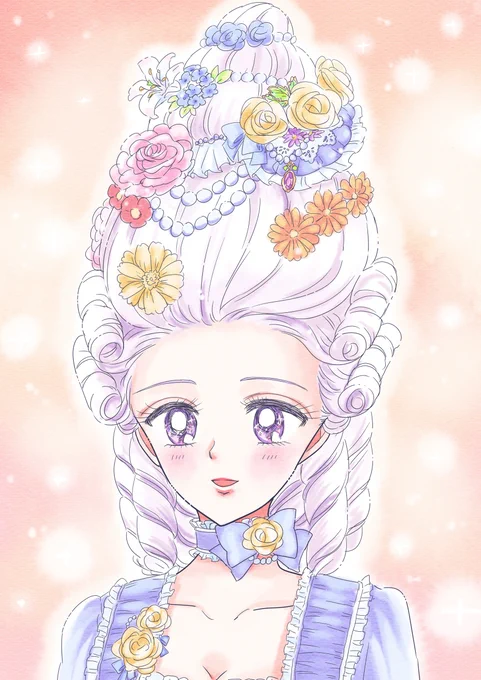 #絵柄当てゲーム 答え合わせですわ～! 私が描いたのは「C.昇天ペガサスMIXお嬢様」でした!ロココと平成の融合ですわね……絵柄はセーラームーン(原作)に寄せたつもりでしたが普通にバレてました😇おまけは強化系お嬢様でしてよ🌹
#誰のお嬢様だゲーム https://t.co/cqPxtkWkfB 