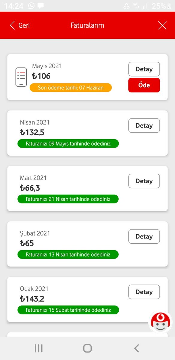 #vodafonepismanlıktır 
Lan benim bu faturaları ödeyecek param olsa gider 50 gb alırım şaka mı bu üst üste gelen 100 tl üstü faturalarda var 
Hele diğer müşterilere gelen faturalar inanılmaz zaten müşteri hizmetlerine bağlamıyorsunuz