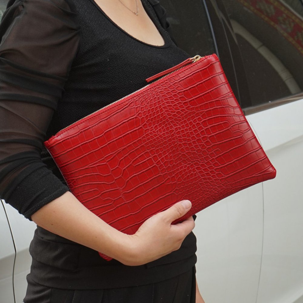 Crocodile Patterned Women's Clutch #tophandlebag #tophandlebags   talastella.com/product/crocod…