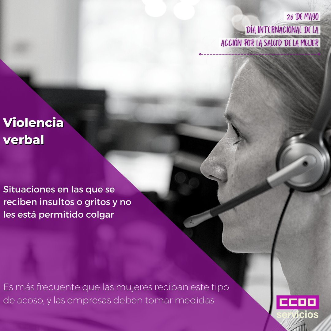 📆 Hoy es el Día Internacional de Acción por la Salud de las Mujeres.

📌 Desde CCOO reclamamos evaluaciones de riesgo y medidas de prevención que salvaguarden la salud integral de las mujeres, también el ámbito laboral.
#IgualdadEsSalud 

ccoo-servicios.es/html/52013.html