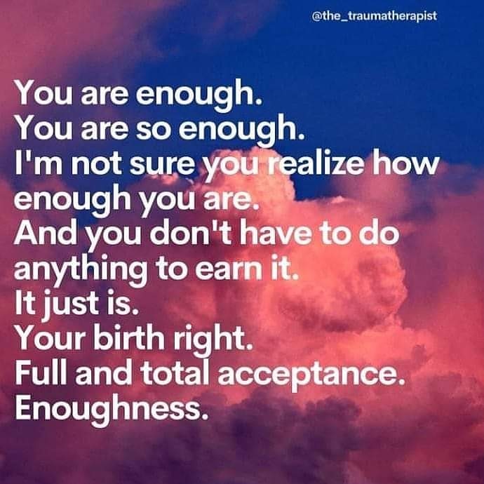 You are enough! You always were enough! You will always be enough!
#Selfworth #humanity #Human