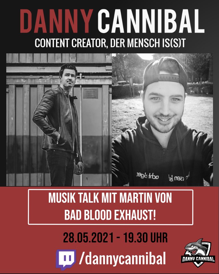 dannycannibal's tweet photo. Heute um 19:30 mache ich mit Martin von Bad Blood Exhaust ein Musik Talk auf meinem Twitch Kanal. 
Würde mich freuen wenn ihr vorbei schaut. 🎸🤘
https://t.co/nrZRrhGqmB https://t.co/lZpBkB6VKZ
