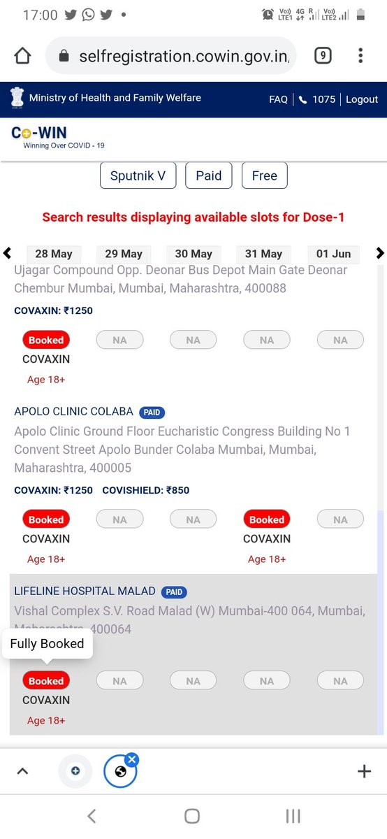 HuzSG's tweet photo. @owl_mumbai There seems to some issue because slots show booked.. i checked as soon as i got this tweet https://t.co/g94b5yA2Do