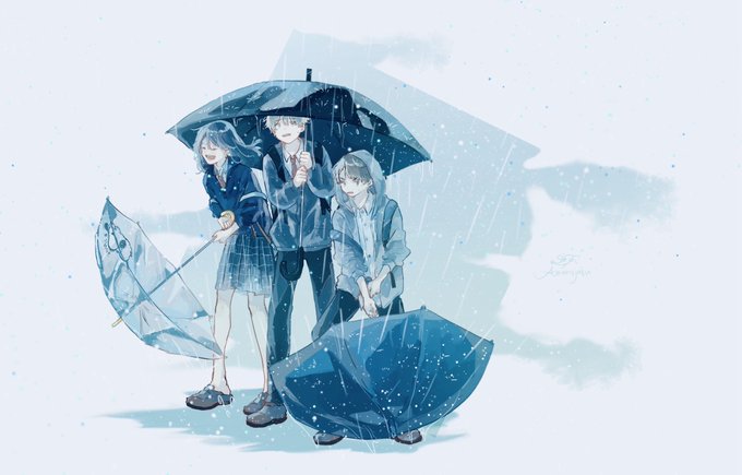 「雨 相合傘」のTwitter画像/イラスト(人気順)