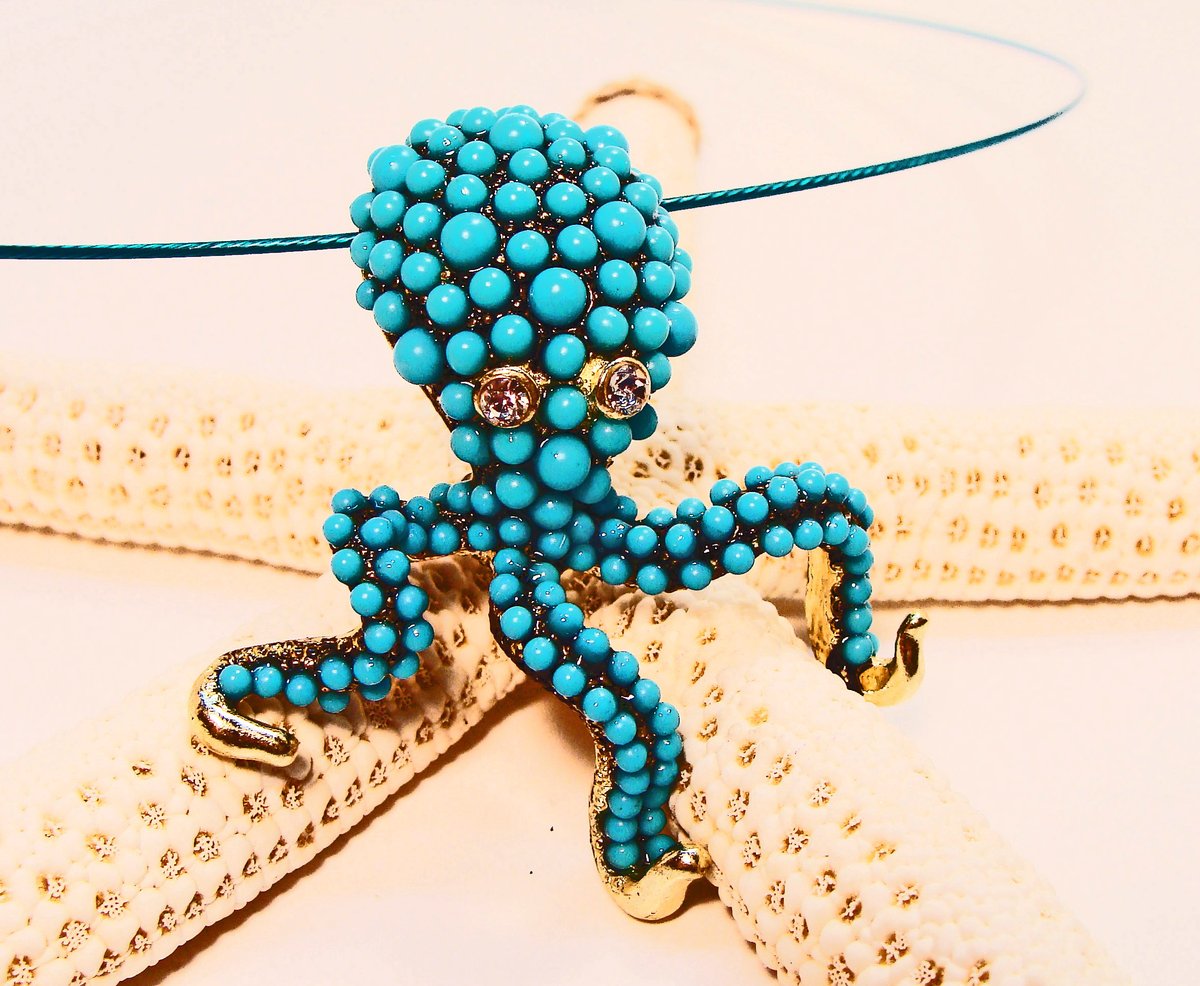 What a Cutie! Aqua Beaded Octopus Pendant on Aqua Cord Necklace: etsy.com/listing/246259… #octopusnecklace #chokernecklace #beadedpendant #aquaoctopus #aquacord #beachaccessories #cruisewear #rhinestones #sparkle #funinsun #giftsforher #etsyhandmade #etsyshop #shopsmallbiz