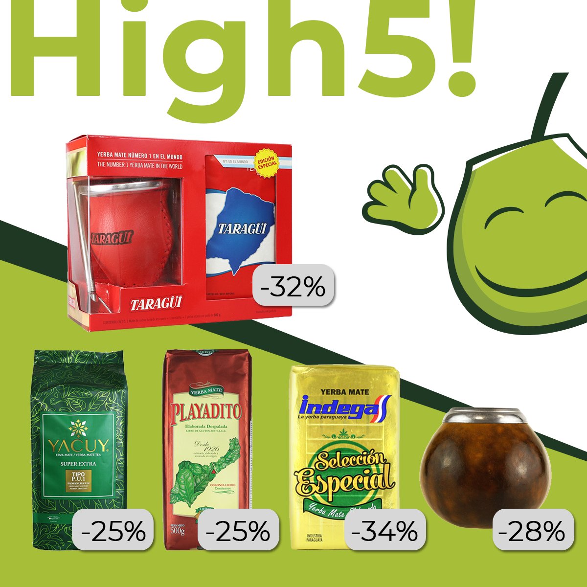 donsorbero's tweet photo. High5! na dobry początek weekendu!
https://t.co/W6isAQAXsH
#high5 #yerbamate #taragui #indega #playadito #yacuy https://t.co/Puhor8nikO