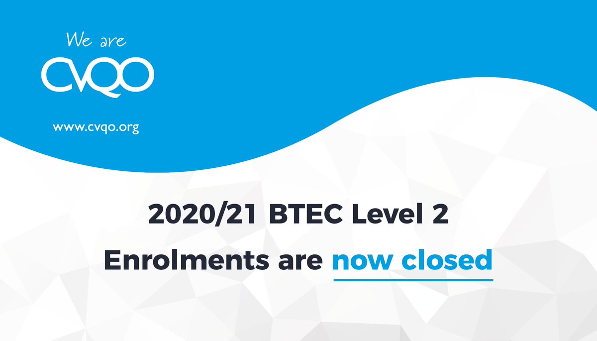 Enrolments for our current academic year BTEC Level 2 qualifications are now closed.  Keep a look out for more information about enrolments for our new qualification soon!
