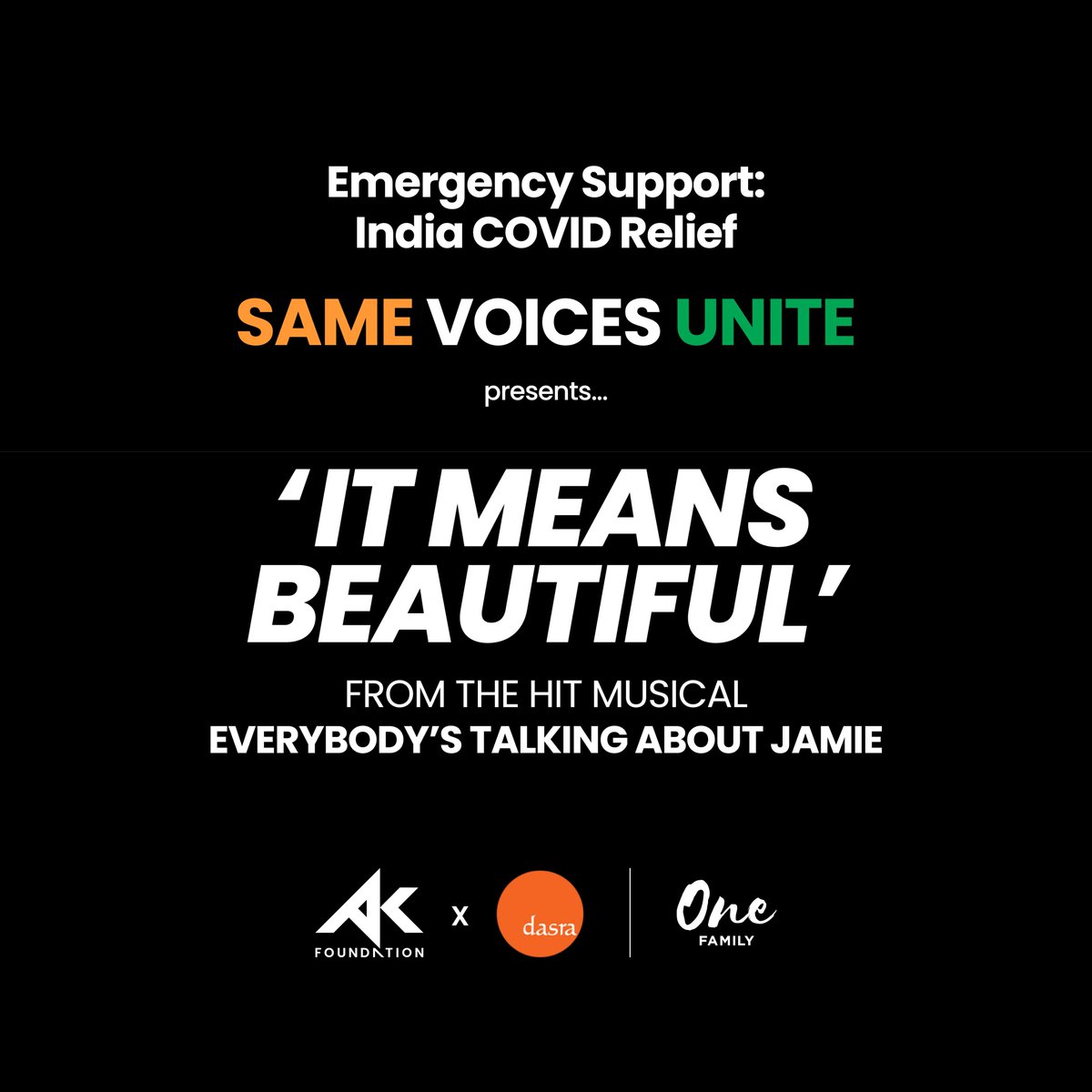 JamieMusical's tweet photo. Take a listen to our wonderful @Hibstah &amp; @SejalKeshwala from #JamieLondon as they sing 'It Means Beautiful' with @SAMEVoicesUnite in support of #IndiaCovidRelief https://t.co/tYQhW4Uf68 https://t.co/LO9dAR4LuU