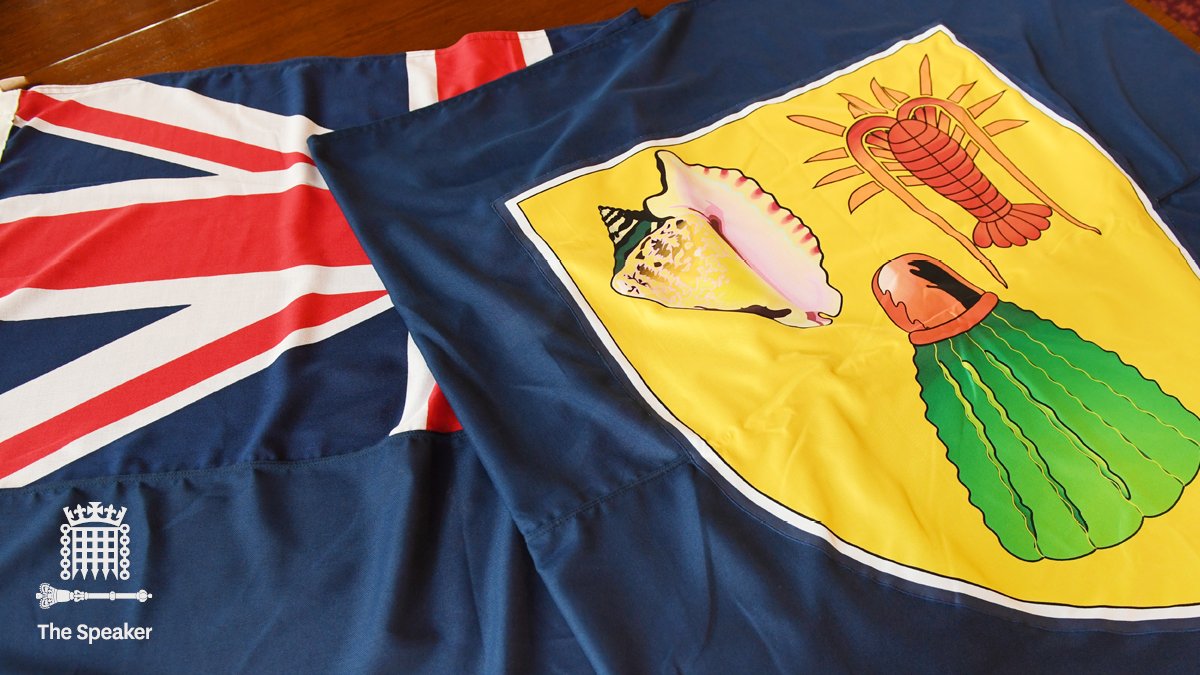 CommonsSpeaker's tweet photo. Over the coming days, the British Overseas Territories of Bermuda, Anguilla and the Turks and Caicos Islands are celebrating their national days. 

Representatives from all three nations presented me with their flags this week, which will fly in New Palace Yard over the weekend. https://t.co/xTFz685LIS