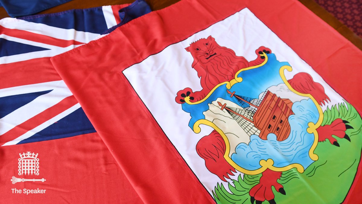 CommonsSpeaker's tweet photo. Over the coming days, the British Overseas Territories of Bermuda, Anguilla and the Turks and Caicos Islands are celebrating their national days. 

Representatives from all three nations presented me with their flags this week, which will fly in New Palace Yard over the weekend. https://t.co/xTFz685LIS