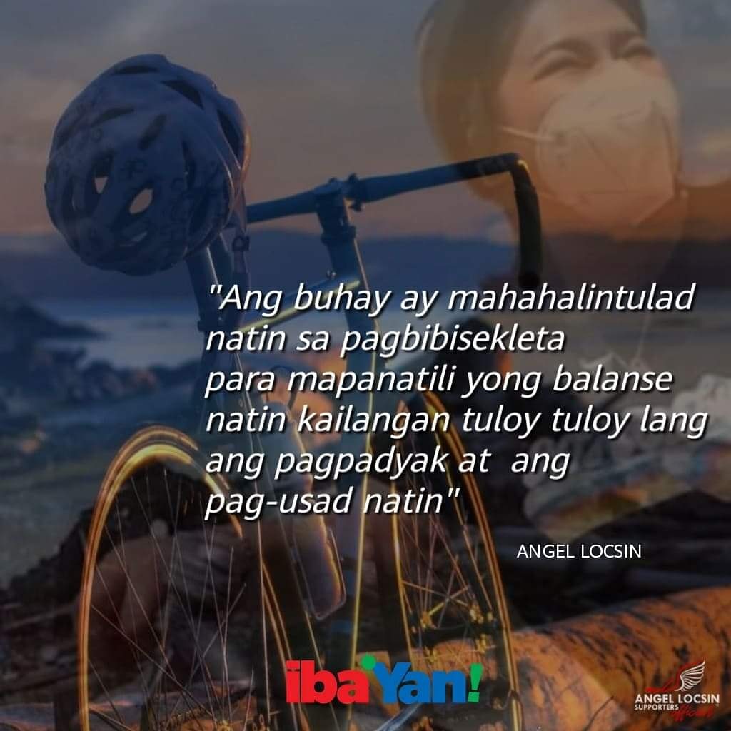 AngelSupporters's tweet photo. "Ang buhay ay mahahalintulad natin sa pagbibisekleta para mapanatili ang balanse natin kailangan tuloy tuloy lang sa pag padyak at pag-usad natin".

-Angel Locsin @143redangel https://t.co/K8Ofoa82u4