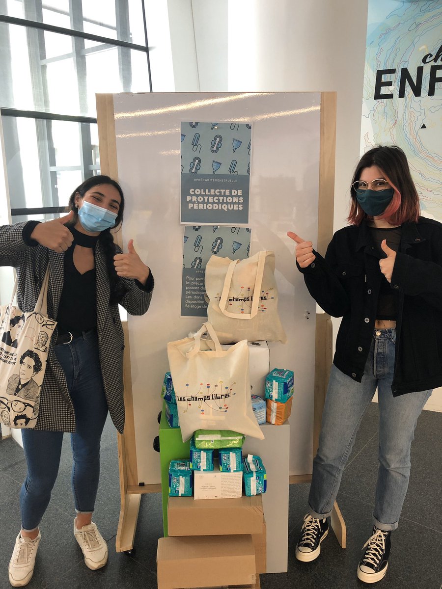 BibChampsLibres's tweet photo. Des étudiantes de Rennes 2 sont venues nous apporter des protections menstruelles qu’elles ont récoltés. Merci à elles 🙏🏻 !
On vous rappelle que les protections sont à disposition au 5e étage de la Bibliothèque. Étudiant.e.s ou non, venez vous servir ! 🥰 https://t.co/BWWwNwD9qC