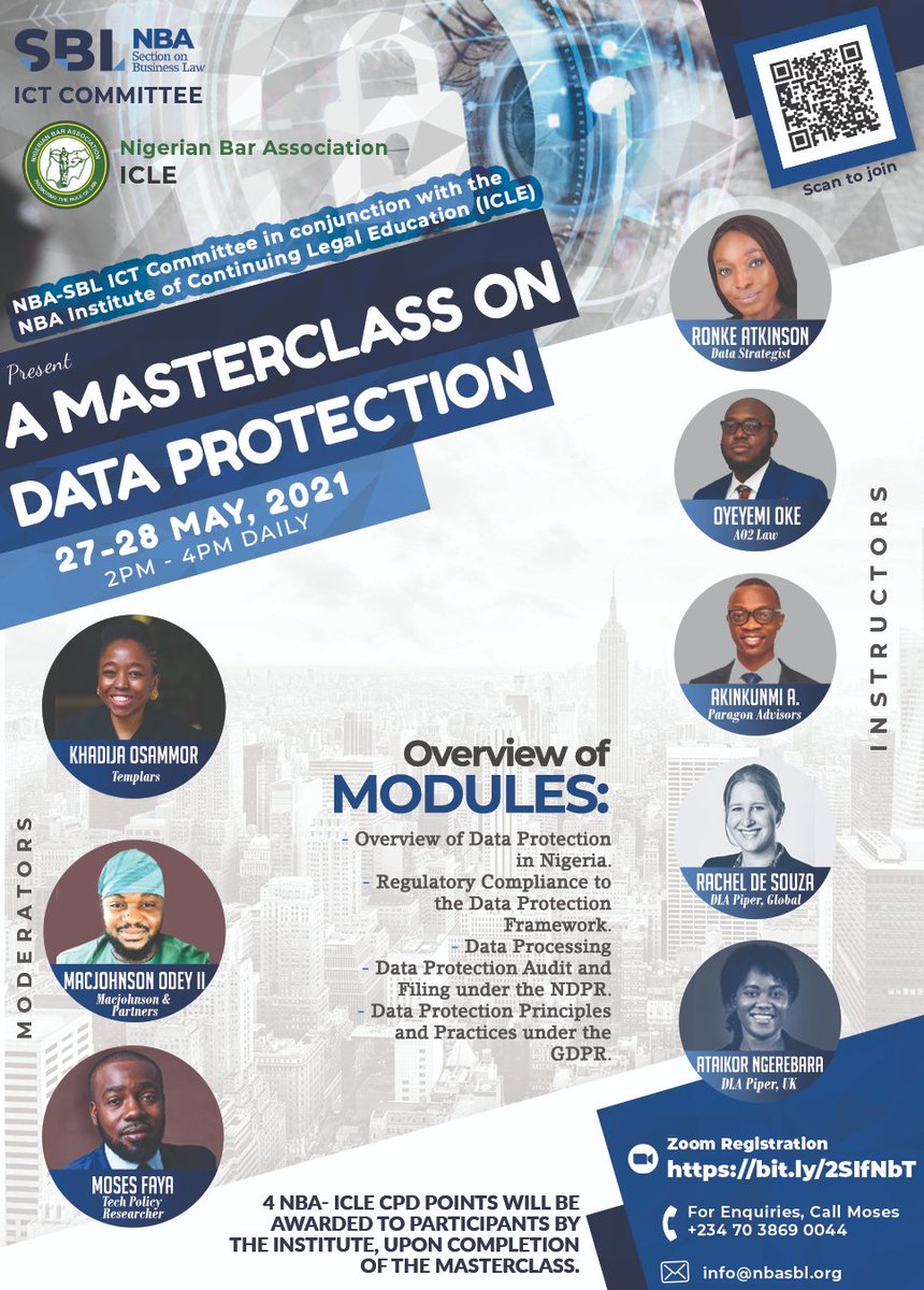 nbasbl_ict's tweet photo. Regulating the Data Economy: The New Frontier

A MASTERCLASS ON DATA PROTECTION. 

DAY 3 - MAY 28, 2021❗
TIME: 02.00PM 

Registration Link 
https://t.co/QC1P7rWT9W

#DigitalEconomy
#NBASBL 
#NBASBL2021 https://t.co/QbWRIaheN6