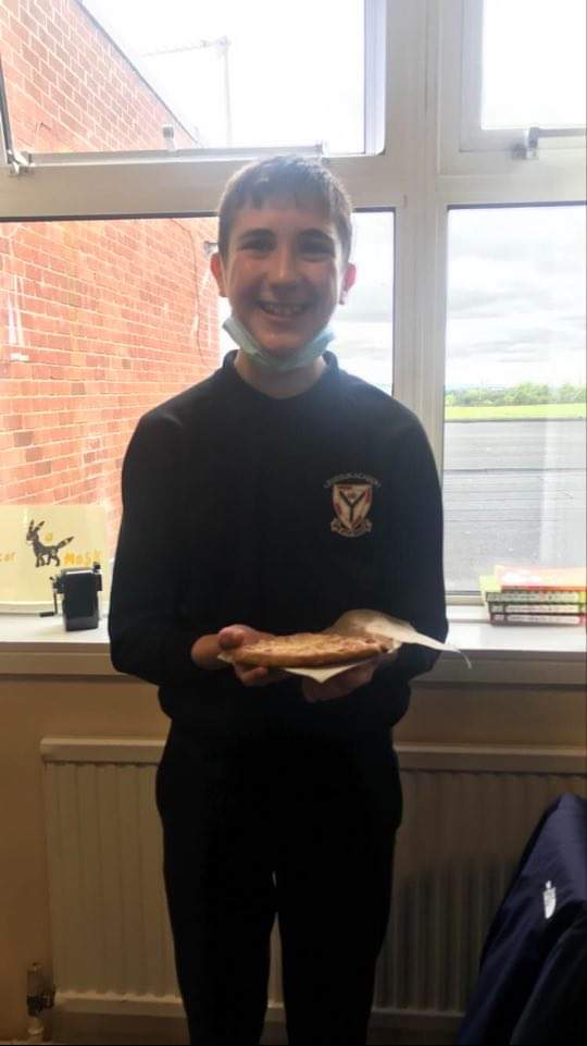 Aiden made a fabulous pizza. He wanted his Mum to see it but he wanted to eat it too. I think this might have to be his pizza evidence!