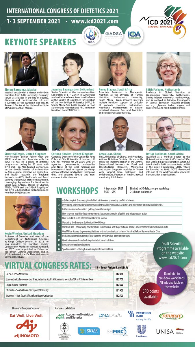 ICD2021CapeTown's tweet photo. Meet the exciting range of keynote speakers for #icd2021! 
Draft Scientific Programme at: https://t.co/ZLZDArAKGX! All content (where speakers have given permission) will be available to congress delegates until 31 Dec 2021 to watch in your own time https://t.co/pQVF1ouRl4
