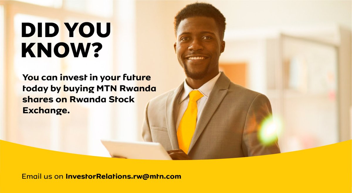 MTNRwanda's tweet photo. Want to grow your money? Invest in MTN Rwanda shares today on Rwanda Stock Exchange. Visit https://t.co/eIllKXL0fi for more information or send us an email with your query on InvestorRelations.rw@mtn.com

#MTNRwLists #GoodTogether https://t.co/EMEm8nfM13