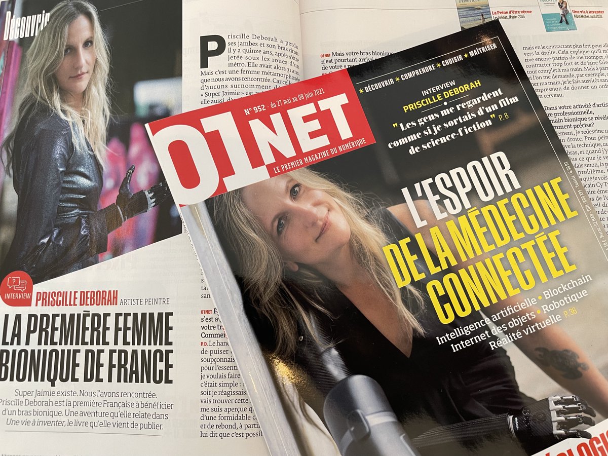 La première femme bionique de France ! À lire dans #01NETmag, l'interview de <a href="/PriscillDeborah/">Priscille Deborah</a>, première Française à bénéficier d'un bras bionique, à l'occasion de la sortie de son livre "Une vie à inventer" chez <a href="/AlbinMichel/">Albin Michel</a> epresse.fr/magazine/01net