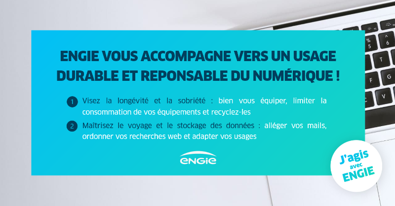 ENGIEpartFR's tweet photo. Saviez-vous qu'effacer 30 mails c’est économiser 24h de consommation d’une 💡 ?
L’écologie numérique est un défi majeur, c'est pourquoi ENGIE vous accompagne vers une consommation digitale responsable.
Découvrez le guide de l’@ademe ⬇️
#GreenerDigital