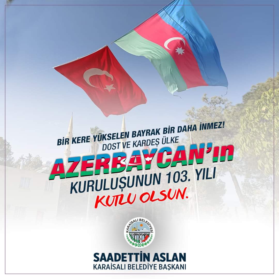 Bir Kere Yükselen Bayrak Bir Daha İnmez!

Dost ve Kardeş Ülke #Azerbaycan'ın Kuruluşunun 103. Yılı Kutlu Olsun.