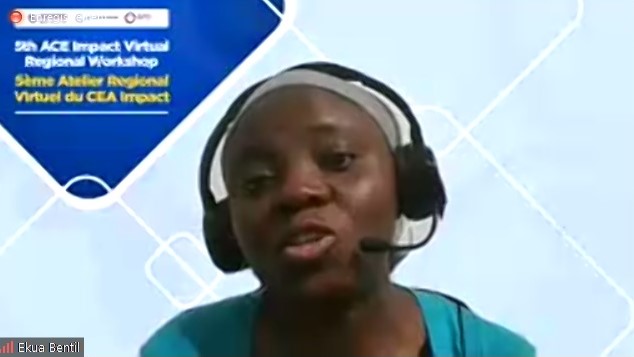 Mots de remerciement d'Ekua Bentil <a href="/kua_bentil/">Ekua Bentil</a> à l'endroit des participants du 5e Atelier Régional #CEAImpact. Disponibilité de la <a href="/Banquemondiale/">Banque mondiale</a> dans l'appui à l'éducation au numérique <a href="/the_ACEProject/">Africa Higher Ed. Centers of Excellence-ACE Impact</a> <a href="/AAU_67/">Association of African Universities</a> <a href="/CervidaDounedon/">Cervida - Dounedon</a> <a href="/CersaTogo1/">cersa-togo</a> <a href="/CermeTogo/">Cerme Togo</a> <a href="/Khouedakor/">Koko Houedakor</a> <a href="/fikayooyewale/">'Fikayo Oyewale</a>