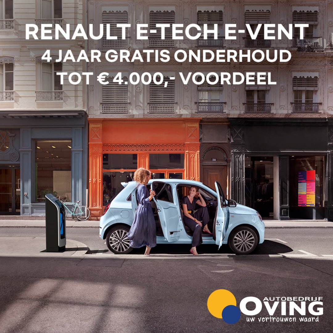 Het Renault E-TECH E-VENT bij Oving! 🔋

Ontvang tijdelijk voordeel dat kan oplopen tot €4.000,- incl. 4 jaar gratis onderhoud op de hybride en elektrische Renault voorraadmodellen.

Bestel tijdens het Renault E-TECH E-VENT en rijd direct weg.

oving.nl/e-tech-event-b…