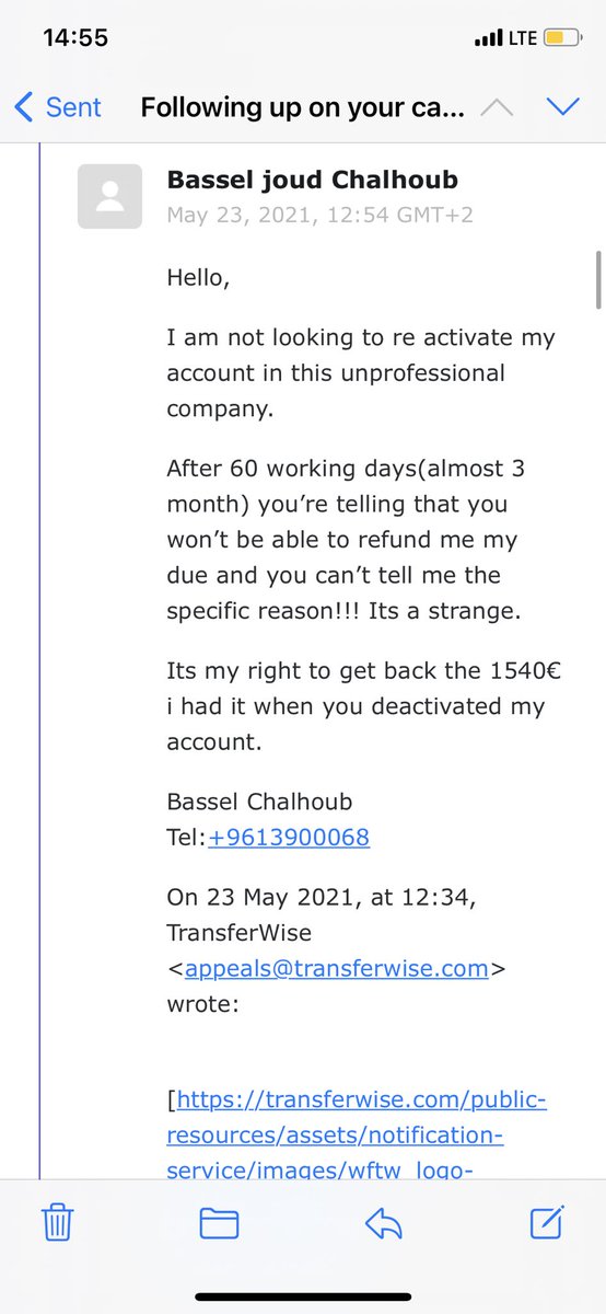 basselchalhoub's tweet photo. @Lotanna51044284 @Wise I agree with you they are scam @Wise .dont trust them anymore. https://t.co/D1fX7PFu2A