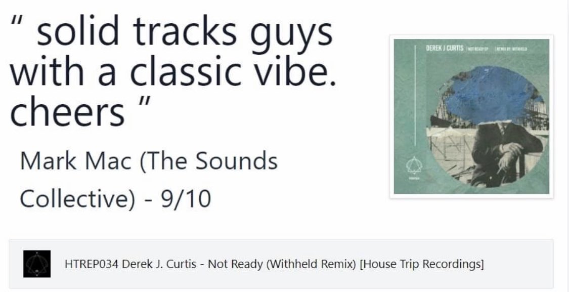 Derek j Curtis EP release out today on housetrip recordings via <a href="/traxsource/">Traxsource</a>  remix by @_Withheld_