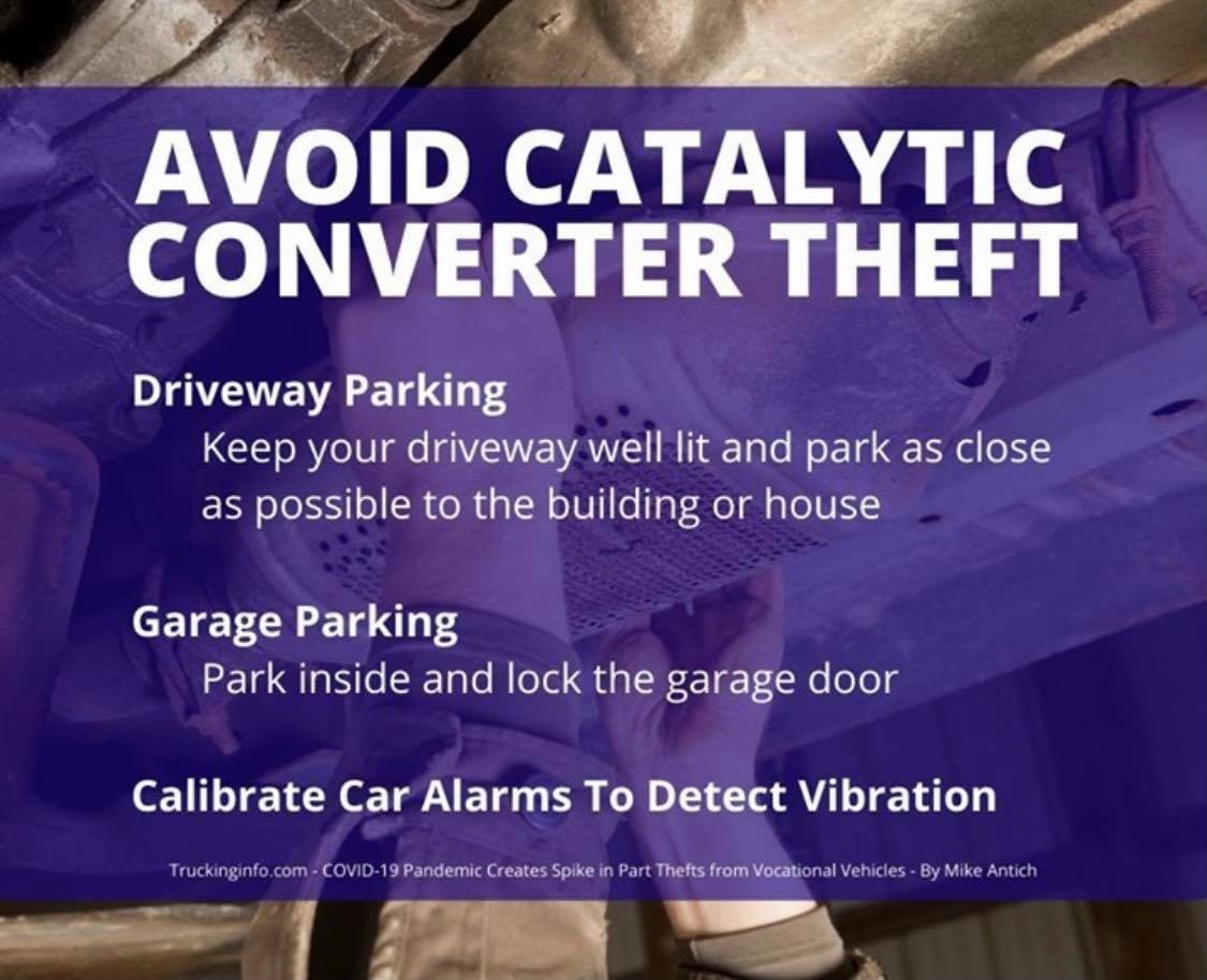 Watkins1924's tweet photo. 😳 Did you know theft of catalytic converters from parked cars has been on the rise in Virginia?
Pickups and SUVs are more targeted because of accessibility. You can protect your car or truck by not leaving it unattended in parking lots for extended periods of time. https://t.co/II16xdZ1LK