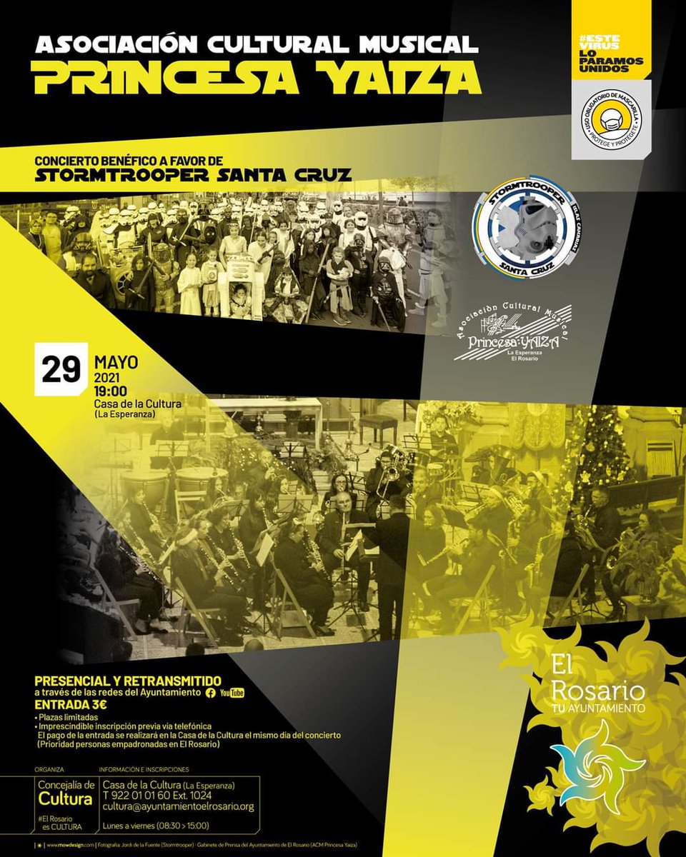 StormtrooperSC's tweet photo. Mañana la Asociación Cultural Musical ACM Princesa Yaiza de El Rosario organiza junto al áresa de Cultura del Ayuntamiento de El Rosario un concierto temátizado de música de cine, en el cual participamos.
#StormtrooperSC #Stsc https://t.co/1dslLOcy36