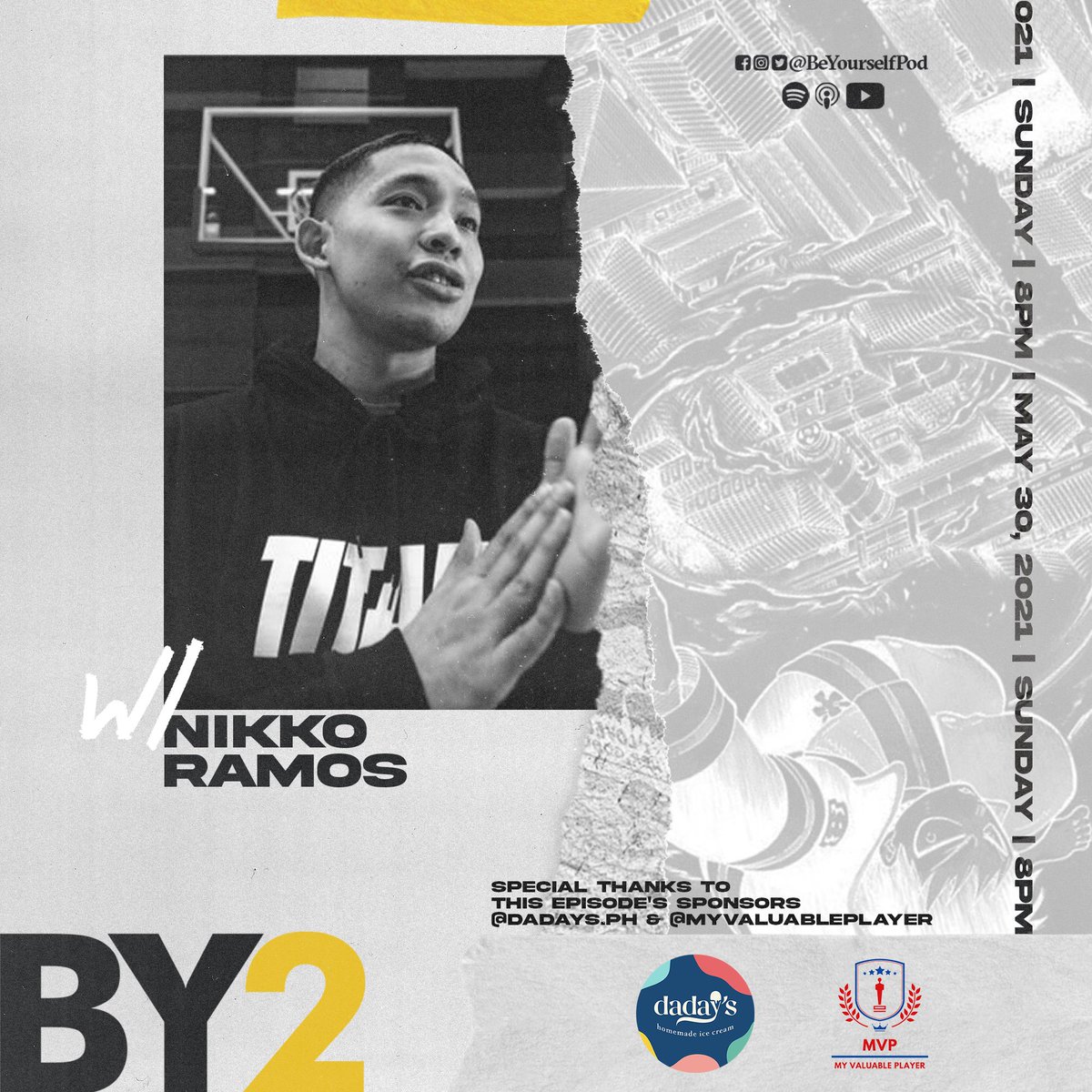 BeYourselfPod's tweet photo. Meet: Nikko Ramos

He’s a TV and radio sportscaster, the editor-in-chief of SLAM Philippines, and brand director of Titan 22. 

You’re in for a treat this Sunday! Don’t miss it.

Follow us
https://t.co/Y50Ei2fjOZ
https://t.co/bTeIdTLoa0

#BYSundays 

@NikkoRMS https://t.co/53BZCWtO1C