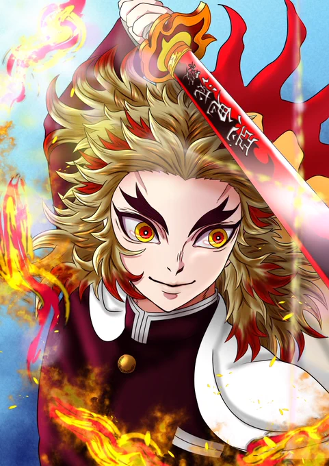 鍛錬中な煉獄さん🔥

#イラスト好きな人と繋がりたい
#煉獄杏寿郎 #鬼滅の刃イラスト 