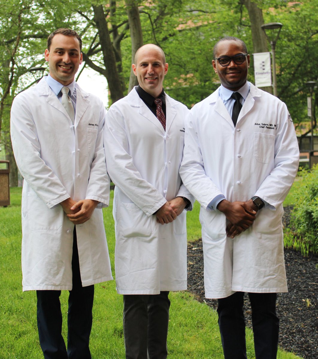 Getting close to graduating these three incredibly talented @SurgeryEinstein chief residents: Drs. James Krupp, Austin Goetz, and Aitua Salami. @ringforceps