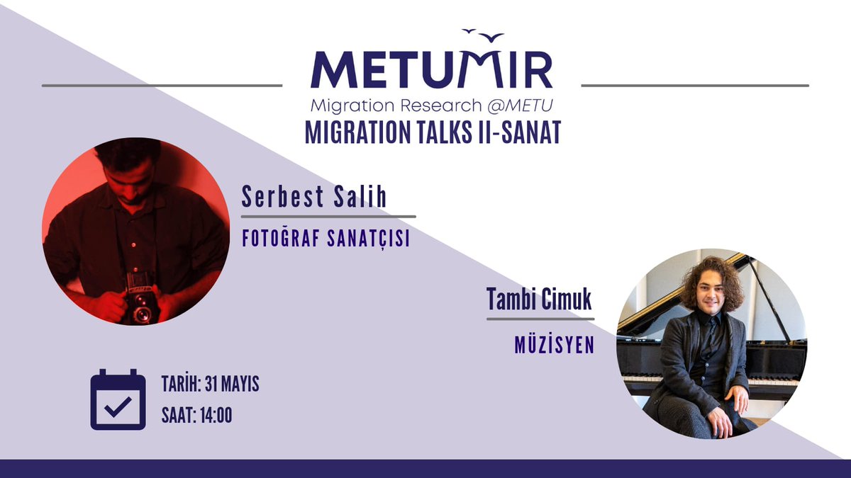 📢31 Mayıs Pazartesi saat 14.00'da göç konuşmaları serimiz kapsamında <a href="/serbestsalih_/">Serbest Salih</a> ve Tambi Cimuk ile sanat ve kişisel tecrübeleri üzerine konuşuyoruz!
🛎️İlgili kişiler formu doldurabilir: forms.gle/y1Ev9osSQGa2QY…
(Konuşma dili Türkçedir)