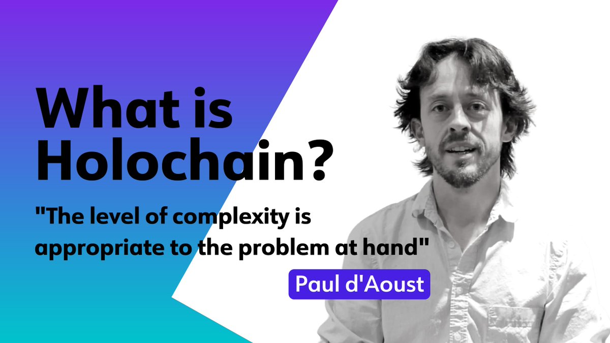 For many people Holochain seems overly complicated but as Paul says in his #WhatIsHolochain video:

"The level of complexity is appropriate to the problem at hand." 

✅ Let Paul tell you more about it:
youtu.be/EUfyHNGvnDo

#Holochain #Dev #OpenSource #DLT #DHT