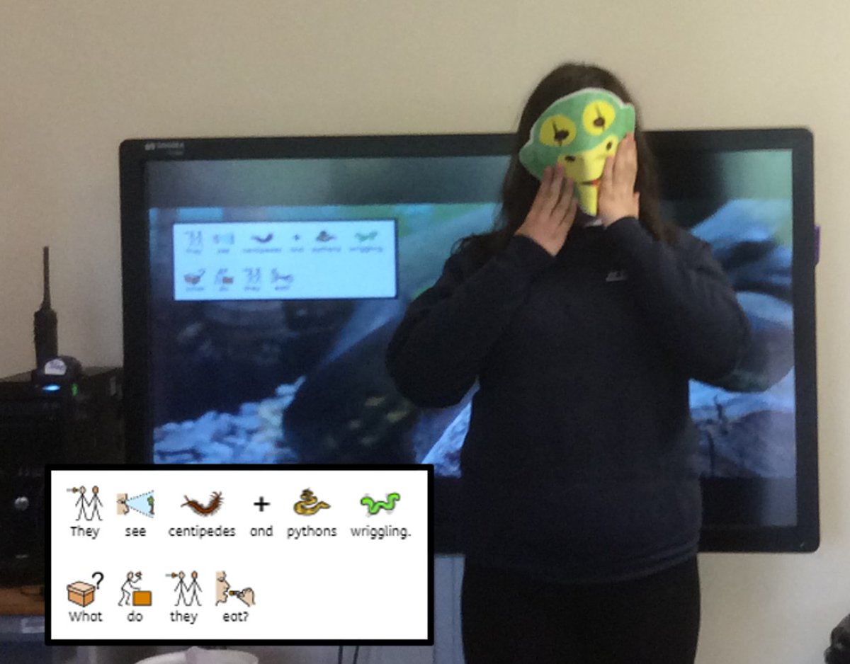 Tor_View_School's tweet photo. 3/4O have focused on the play Our Day Out where the class have enjoyed exploring the zoo scene. We explored this through sensory stories and animal actions, creating freeze frames using masks and props. #EduArtsFest #drama #TorView https://t.co/ckRIywzuIF