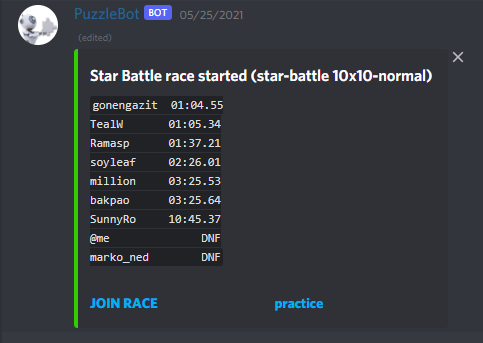 Having fun with PuzzleBot races in our discord server: discord.gg/rdQ9XStW