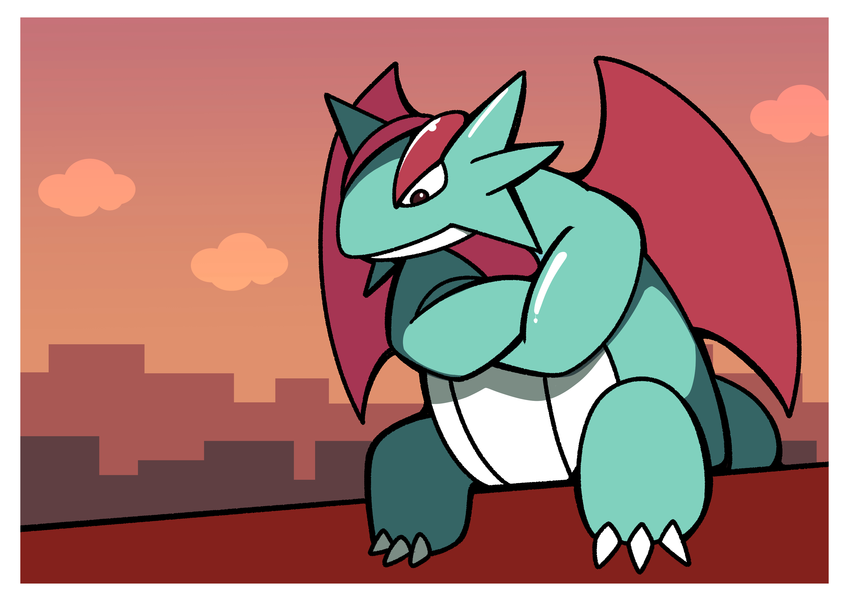 フキダシコットン 1日1枚 デビルマンなボーマンダ ポケモン Pokemon イラスト T Co Axfkstiiz9 Twitter