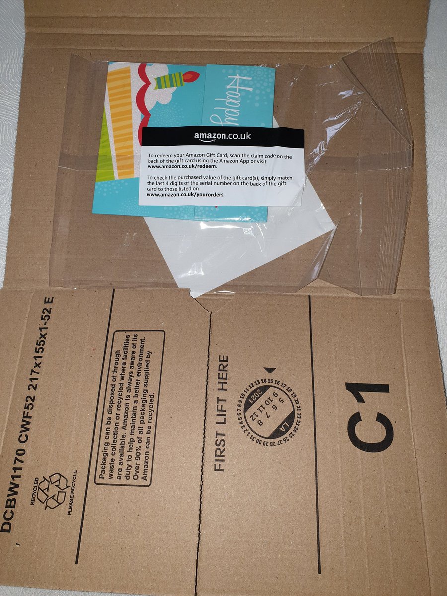 ExcessPlastic's tweet photo. What is wrong with sending a gift card out in an envelope @amazon ? This is stupidly over-packaged and the plastic is totally unnecessary https://t.co/j8cpXtTwFH