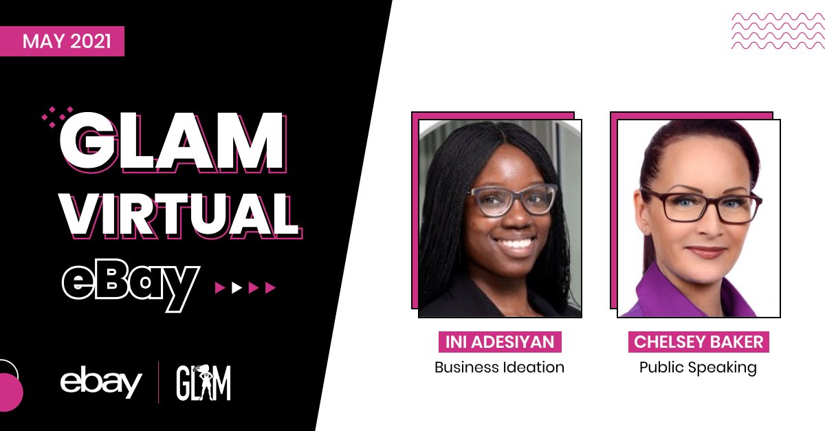 GLAMReadyToLead's tweet photo. #GLAMvirtual girls are in for a treat tomorrow 🤩 They will learn how to come up with business ideas with the trailblazer @IAdesiyan, and how to speak in public with UK's No 1 pitching expert, @ChelseyBaker. So exciting! 💖 @eBay @eBayTech #eBayTech #GirlEmpowerment https://t.co/BjW4b1sN51