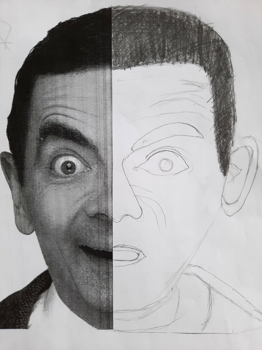 SfmGibson's tweet photo. Fantastic effort from p67! They carefully planned their portraits of famous comedians today. They will add more detail and tone next week. @qalamacademy @theartofed @SCISschools https://t.co/mFjiQkFhBp
