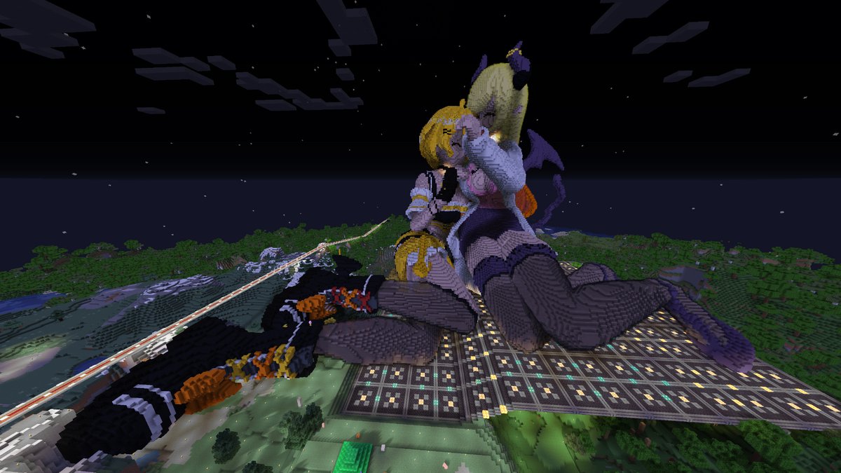 havcake's tweet photo. [Chocomelてぇてぇ像]
🌟💋🌟💋🌟
Statue of Yuzuki Choco and Yozora Mel in Minecraft!
🌟💋🌟💋🌟
built by me and @eonisbuffering 
#夜空メル #メルArt  #しょこらーと https://t.co/ijsGyGvryb