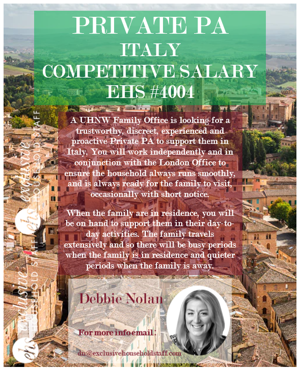 EHS_Recruitment's tweet photo. Private PA
For more info visit:
https://t.co/dbivKAHbWE
#ehs #ebs #privatepa #pa #personalassistant #italy #familyoffice #goodsalary #housemanagement #management #research #shopping #luxury #expenses #portuguese #italian #administration #job #vacancy #vacancyalert #italyjobs https://t.co/x5E10IbEL1