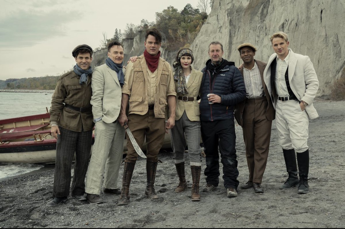 MikeWadeActor's tweet photo. The Original 6 with our director
(Eps. 7 & 8) @marcjobst1 @netflix #JupitersLegacy https://t.co/Phe3KnPV4o