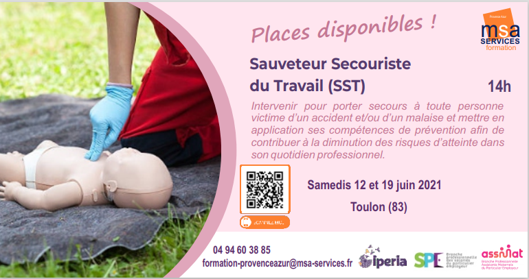 OFMsaServicesPA's tweet photo. 📅 PLANNING FORMATION 

🚨 ENCORE 3 PLACES DISPONIBLES

🩺 Préparation du certificat "Sauveteur et Secouriste du Travail" (SST)

🎯 Pour qui ? Salariés du particulier employeur

+ d'infos : https://t.co/6vEBBTwoEF https://t.co/RVTkzP3MFp