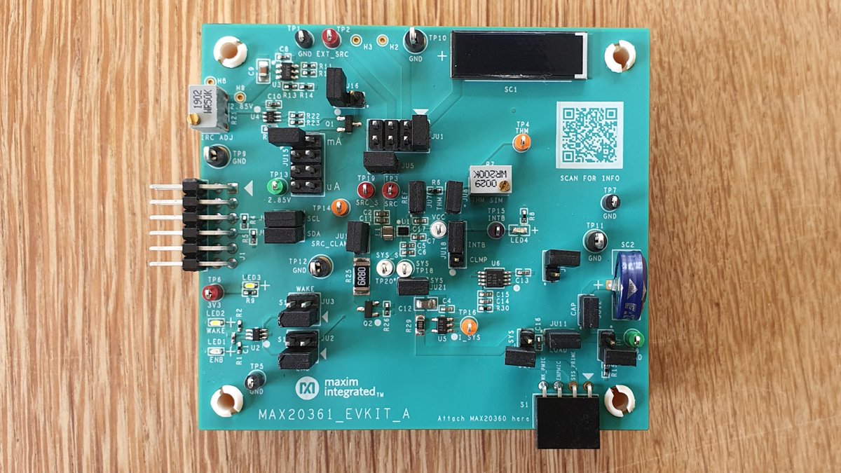 RSDesignSpark's tweet photo. Maxim Integrated MAX20361 Evaluation Kit is an innovative platform that demonstrates a broad scope for solar cell charge controllers in low-power and periodic-use applications.
See Josh's review: https://t.co/p67HJtLbzG
#MAX20361 #EvalKit @maximintegrated @ElectricJoshy https://t.co/jCZ7YX07Z3