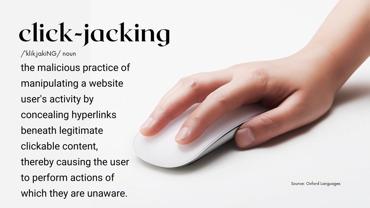 RaxisOne's tweet image. Is clickjacking still an issue? Read today’s blog to find out what it is and how simple security measures make it less of a threat. Blog: buff.ly/3fQ55YO

#Raxis #clickjacking #CyberSecurity #cybertips #infosec