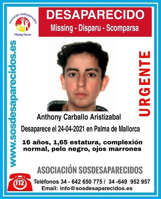 guardiacivil's tweet photo. 🆘#MUYURGENTE ⚠️

Este es Anthony, un #menor que ha #desaparecido en #Palma #Mallorca

Si le has visto llámanos
 ☎062 
 ☎091
 ☎112 

Tu RT es muy importante https://t.co/88A0Zd6Es0