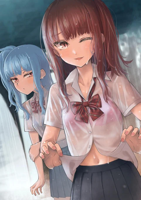 茜ちゃん「いや～傘わすれてしもたわー、もうびしょびしょやで」 
