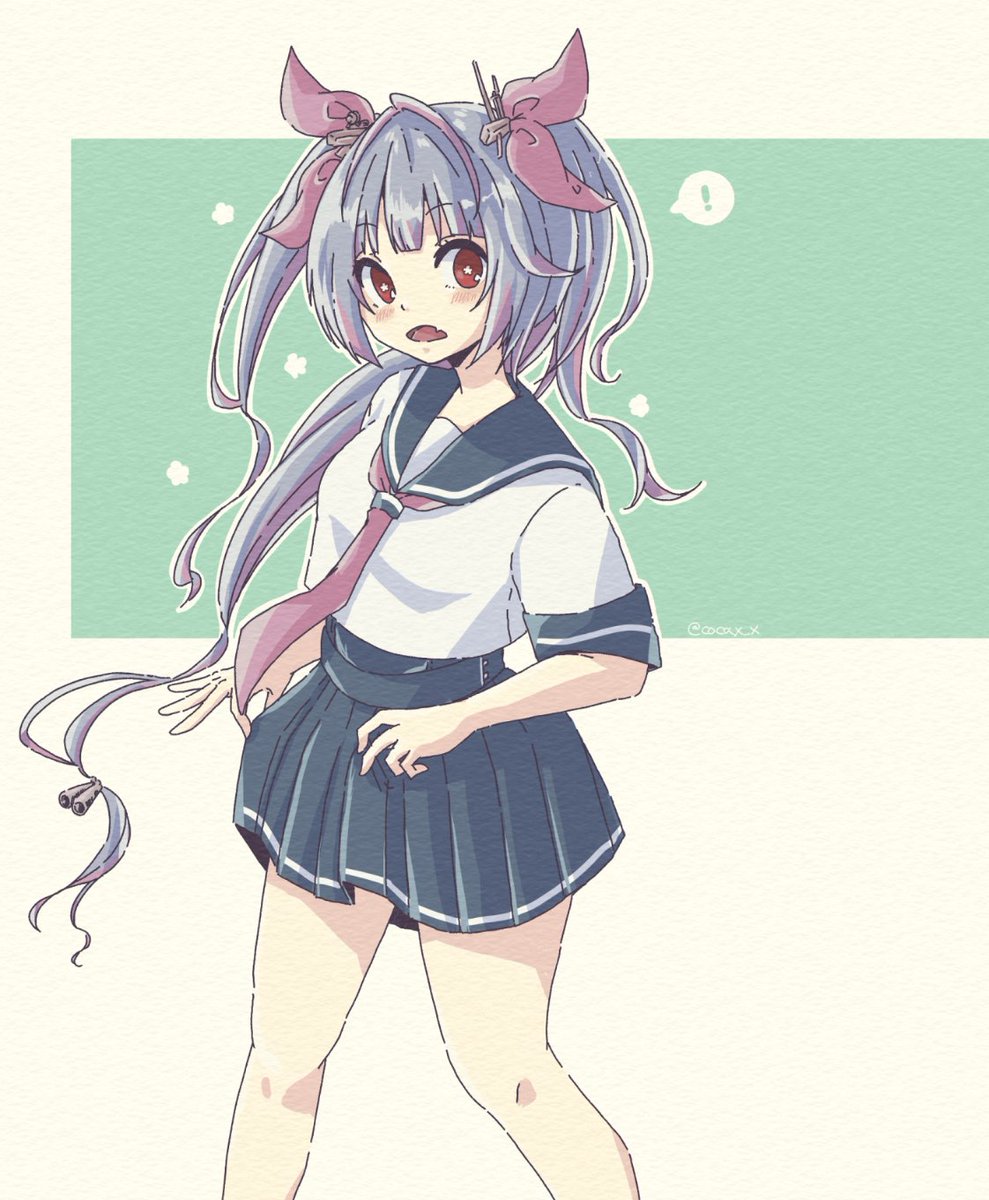 i-19 (kancolle) 1girl solo school uniform tri tails serafuku long hair skirt  illustration images